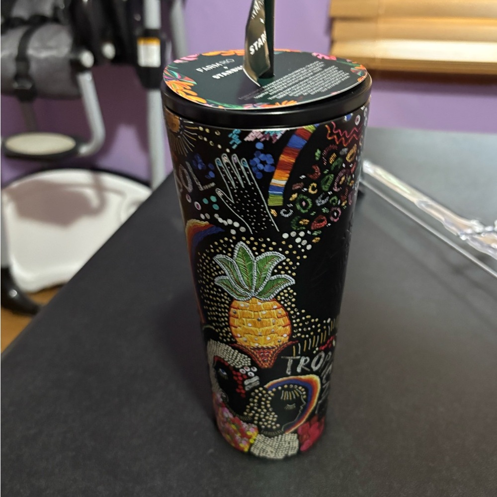 Starbucks Farm Rio  Black Tumbler with Vibrant  Design
